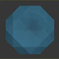 Vibrant Green Faceted Diamond With Blue Center And Reflective Surface