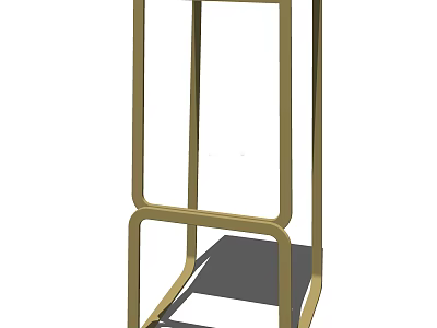 Sleek Gold Metal Frame Bar Stool With Modern Minimalist Design 3d model