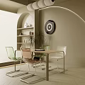 Acrylic combination dining table 3d model