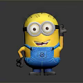 Cute Yellow Minion Stuffed Toy With Blue Overalls Goggles And Waving Pose For Kids