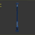 Blue Decorative Column with Ornate Top and Carved Middle Details for Scenery Construction