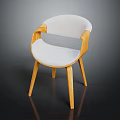 Modern Wooden Frame Chair With Light Fabric Seat And Backrest Design