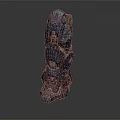 Creature Inspired Standing Rock Structure 3D Model With Crystalline Blue Brown Texture 3d model