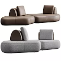 Modern Sectional Sofa Designs In Brown And Gray With Comfortable Cushions