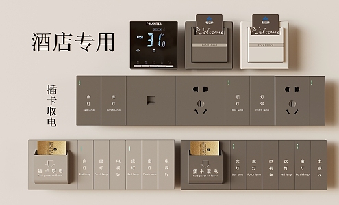 Intelligent Switch Socket Panel Hotel Special Plug-in Card Switch Air Conditioning Panel 3d model