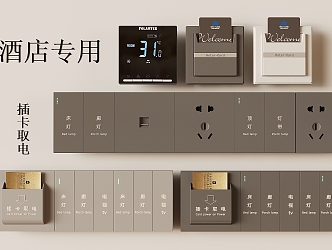 Intelligent Switch Socket Panel Hotel Special Plug-in Card Switch Air Conditioning Panel 3d model