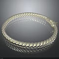 Silver Braided Bracelet With Metallic Texture Smooth Surface And Stylish Clasp Design 3d model