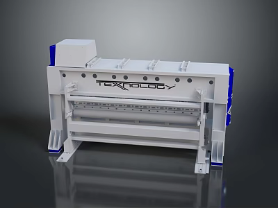 Technology Industrial Machine Featuring Modern White Body And Blue Accent Details 3d model