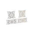Textured Throw Pillows With Diamond Patterns In Gray Beige And Brown Tones