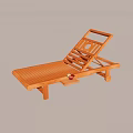 Wooden Outdoor Patio Lounge Chair With Adjustable Backrest And Side Tray