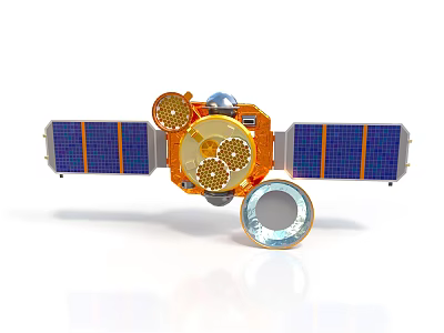 Advanced Orbital Satellite With Solar Panels And Scientific Instruments For Space Exploration 3d model