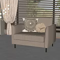 Modern Single Sofa Single Fabric Sofa 3d model