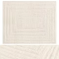Light Neutral Colored Textured Woven Square Rug with Layered Geometric Patterns 3d model