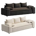 Modern Sectional Sofa With Dark Gray And Beige Upholstery And Decorative Throw Pillows