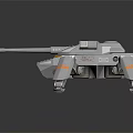 Mechanical Sci Fi Weapon with Four Legged Design and Metallic Cannon Structure 3d model