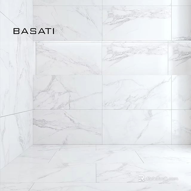 BASATI White Marble Wall And Floor Tiles With Natural Pattern For Modern Interior 3d model