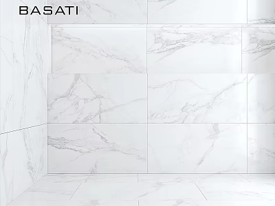BASATI White Marble Wall And Floor Tiles With Natural Pattern For Modern Interior 3d model