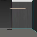 Black Metal Floor Lamp With Long Linear Light By Dark Wooden Wall City View