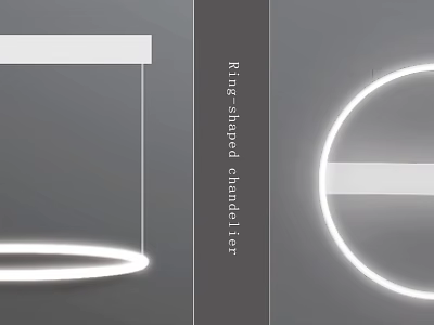Modern Ring Shaped Chandelier A Sleek Decorative Light With Minimalist Design 3d model