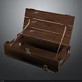 Vintage Wooden Storage Box With Open Lid Divided Compartments And Metal Lock