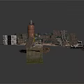 Tactical Military Scene Construction With Bricks Ladder Barrel And Sandbags