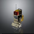 Vintage Medical Emergency Robot With Red Cross Box And Display Screen