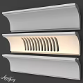 Sleek White Architectural Components With Layered Design And Grooved Patterns