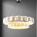 Modern White Layered Circular Chandelier With Warm Illumination And Elegant Design