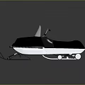 Modern Black Snowmobile Recreational Equipment With Transparent Windshield Comfortable Seating And Ski Like Base