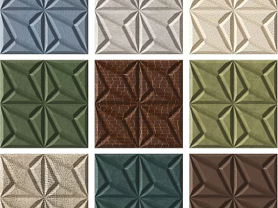 Stylish Decorative Wall Panels With 3D Geometric Patterns Leather Texture And Multiple Colors 3d model