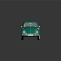 Vintage Turquoise And Cream Beetle Car With Classic Retro Design
