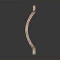 Curved Stone Architectural Structure With Textured Surface And Unique Arched Design Elements 3d model