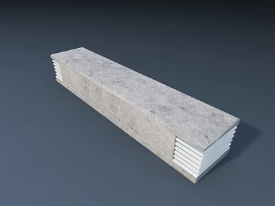 Outdoor Chair With Textured Concrete Surface And Layered End Design For Garden Patio 3d model