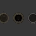 Three Black Metal Utility Buckets With Various Designs And Classic Shapes For Storage