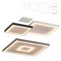Modern Square Ceiling Pendant Lights With Illuminated Frame And Different Sizes