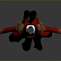 Red Military Style Coat With Gold Epaulets Black Skirt And Bow Tie