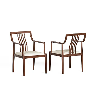 Dining Chair New Chinese Dining Chair Armchair Solid Wood Chair 3d model