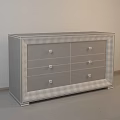 Modern Chest of Drawers with Black Frame and Wooden Drawers and Metal Handles