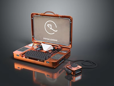 Portable Electronic Device with STRML GVNG Metallic Case Keyboard and Cable Connection 3d model