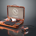 Portable Electronic Device with STRML GVNG Metallic Case Keyboard and Cable Connection 3d model