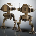 Two Mechanical Robot Characters With Multi Legged Structure And Metallic Design 3d model