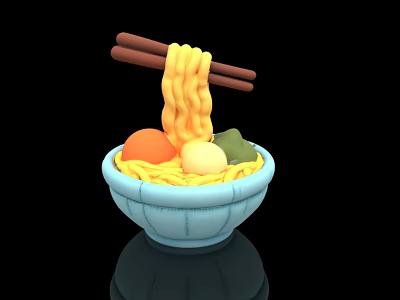 Noodles Noodles Air Mold A Bowl of Noodles Air Mold Noodles Meichen Soup Noodles Air Mold 3d model