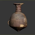 Ancient Patterned Terracotta Vase With Curved Neck And Decorative Motifs For Daily Use