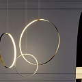 Modern Circular Gold Chandeliers in Various Sizes for Minimalist Interior Design