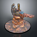 Sci fi Mechanical Structure With Rock Base Platform And Detailed Equipment Components 3d model