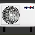 White Outdoor Air Conditioner Unit With Fan Grill Made In Japan