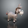 Cute Cartoon Donkey Toy Figure With Brown Mane And White Body