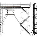 Metal Scaffolding Structure With Platform Stairs And Metal Frames For Construction 3d model