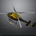 Aerospace Mission Helicopter Design With Yellow Black Rotor And