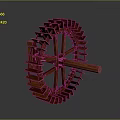 Traditional Wooden Water Wheel Mechanical Equipment With Functional Blades And Spokes Structure